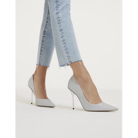 Good American Shoes - Good American Emma Silver Glitter Stiletto Heels Women’s Size 12 New Box